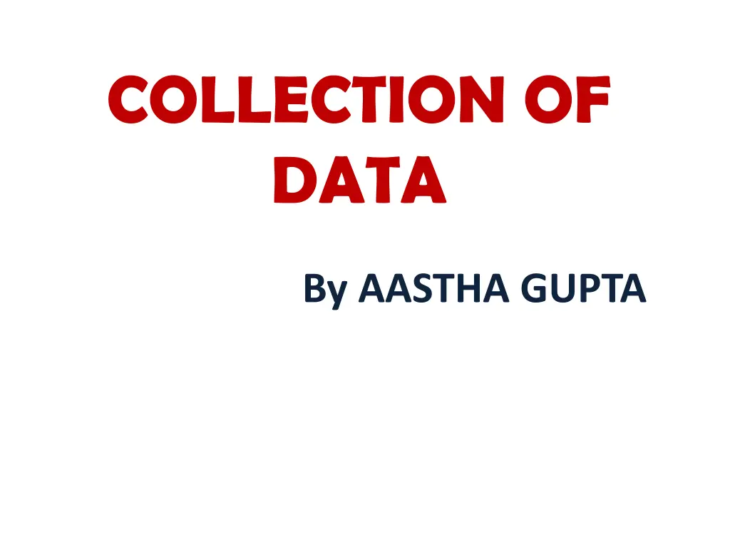 collection of data n.w