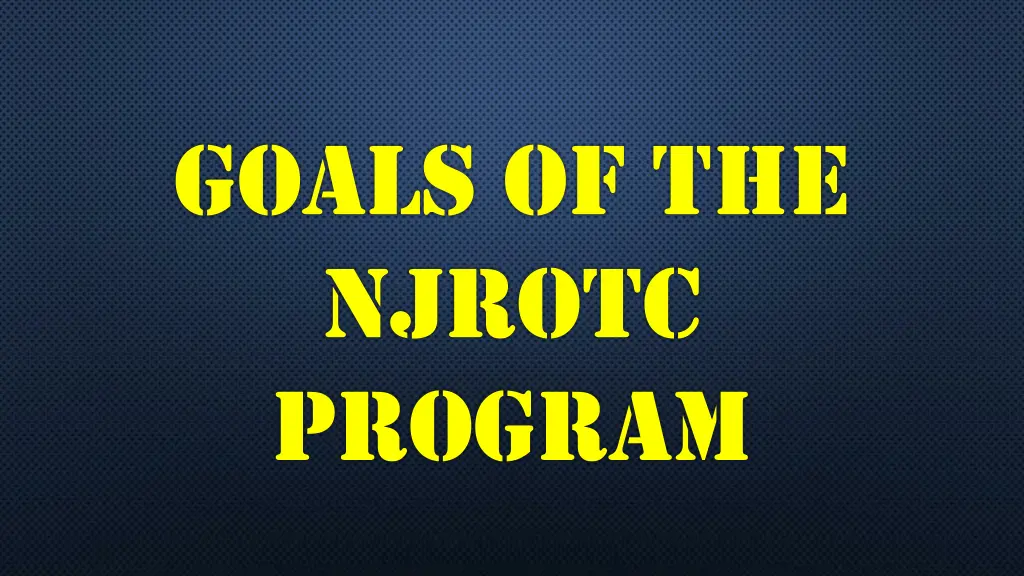 goals of the njrotc program n.w
