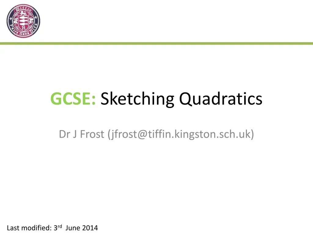 gcse sketching quadratics n.w