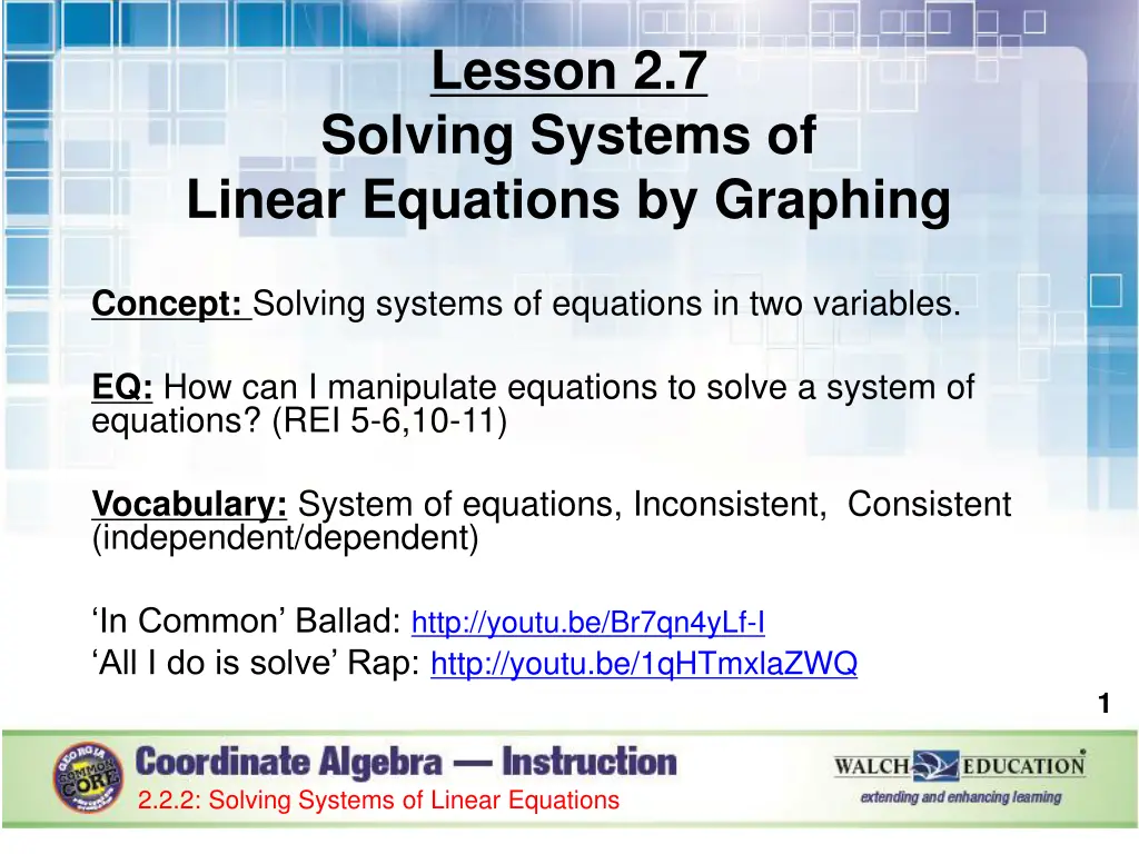 lesson 2 7 solving systems of linear equations n.w