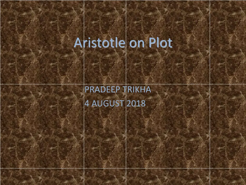 aristotle on plot n.w