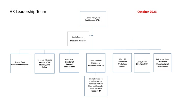 Organisational Structure and Team Overview of HR Leadership