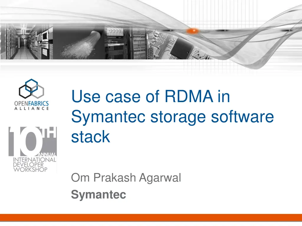 use case of rdma in symantec storage software n.w
