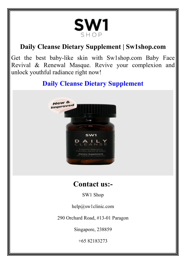 daily cleanse dietary supplement sw1shop com n.w