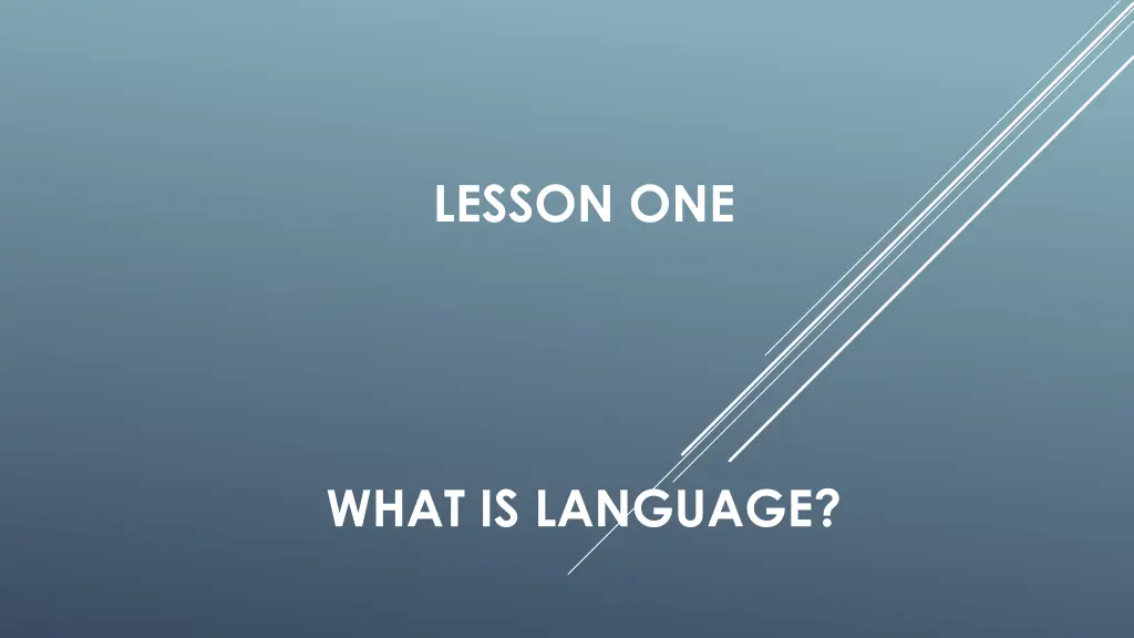 lesson one n.w