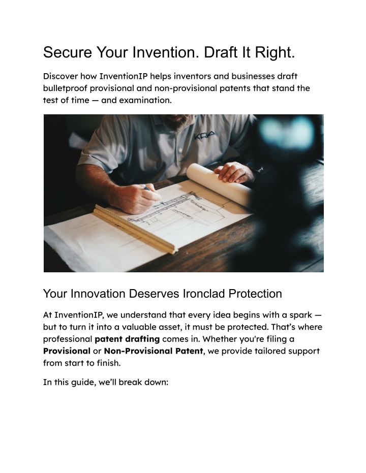secure your invention draft it right n.w