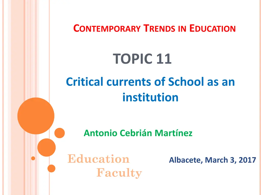 c ontemporary t rends in e ducation n.w