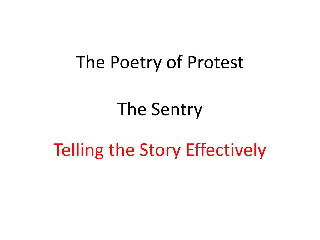 the poetry of protest n.w