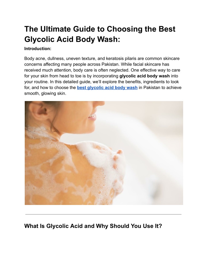 the ultimate guide to choosing the best glycolic n.w