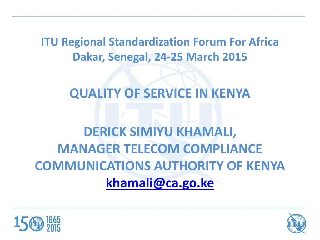 itu regional standardization forum for africa n.w