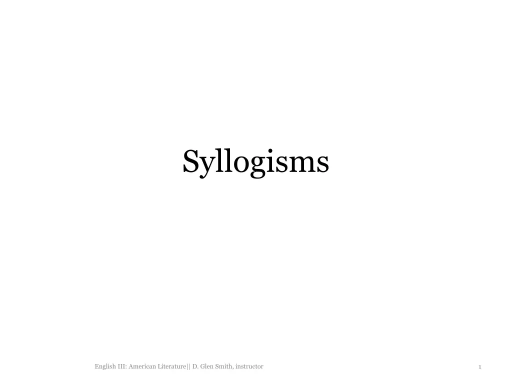 syllogisms n.w