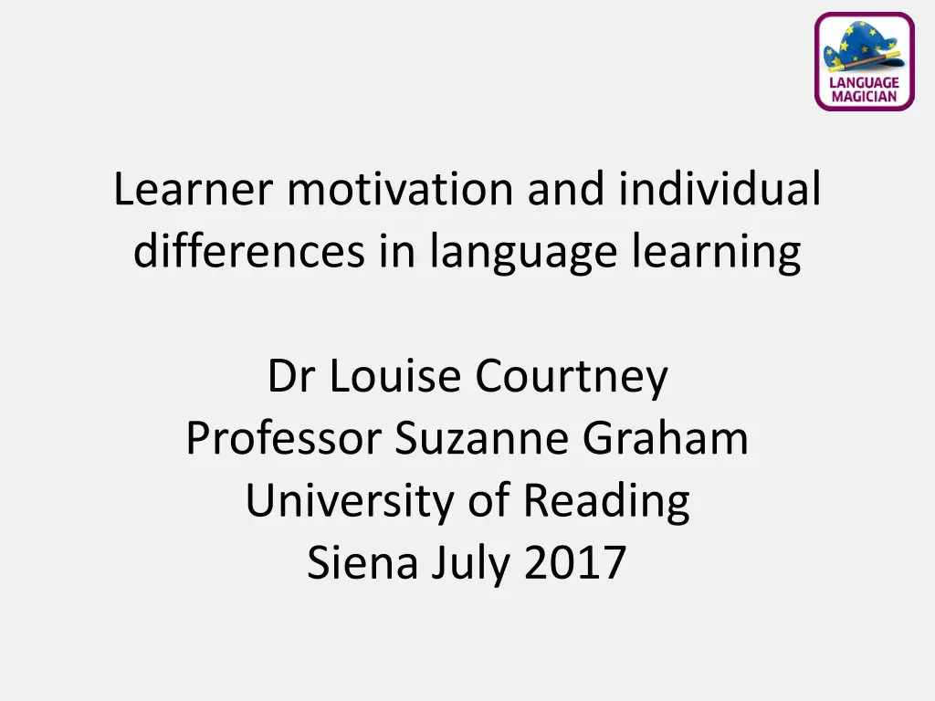 learner motivation and individual differences n.w