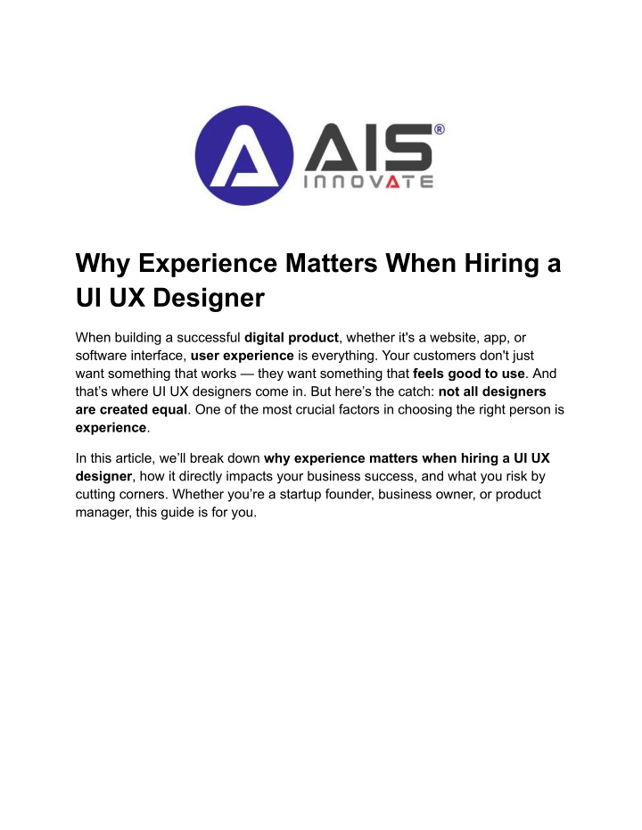why experience matters when hiring n.w