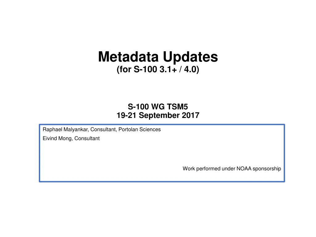 metadata updates for s 100 3 1 4 0 n.w