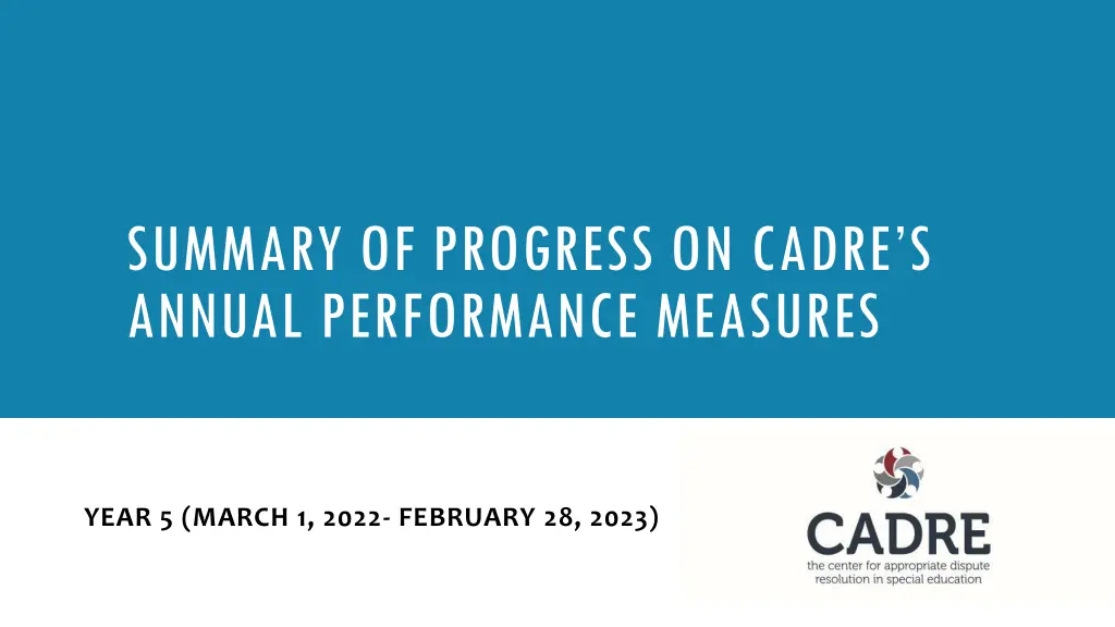 summary of progress on cadre s annual performance n.w