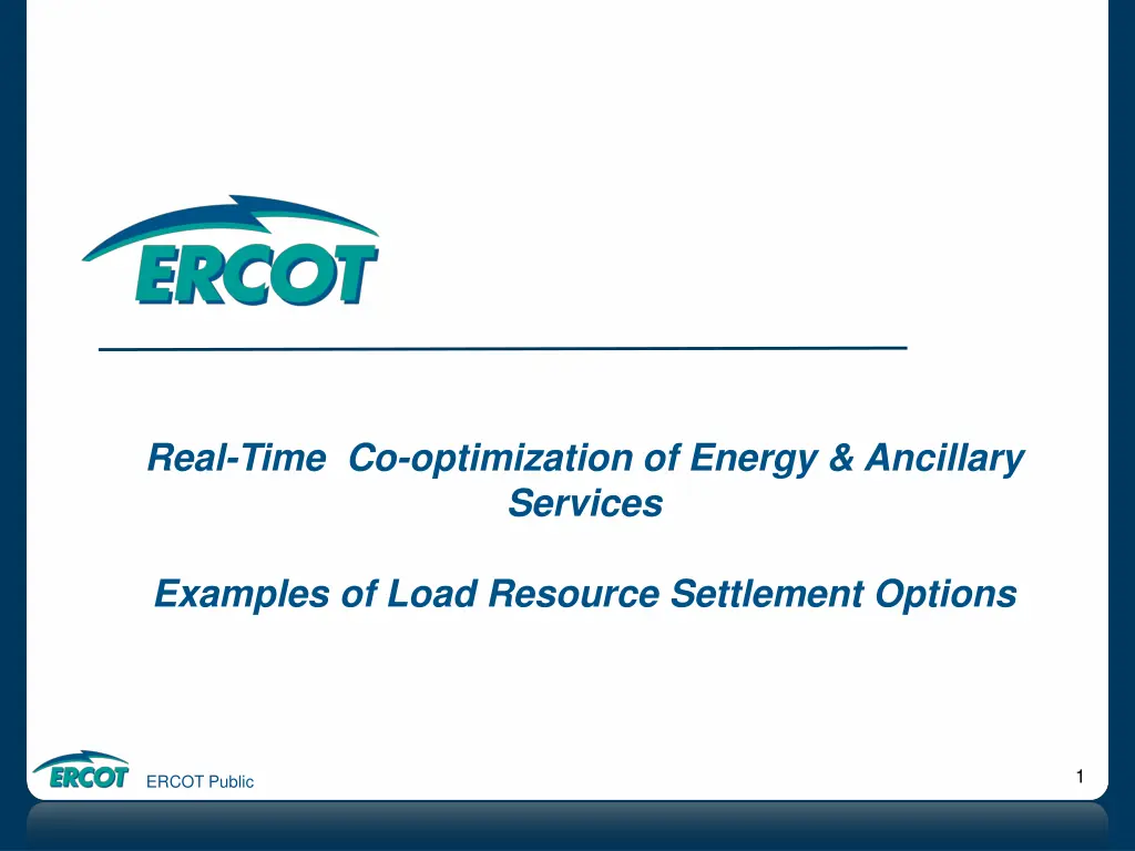 real time co optimization of energy ancillary n.w