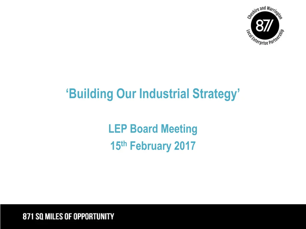 building our industrial strategy n.w
