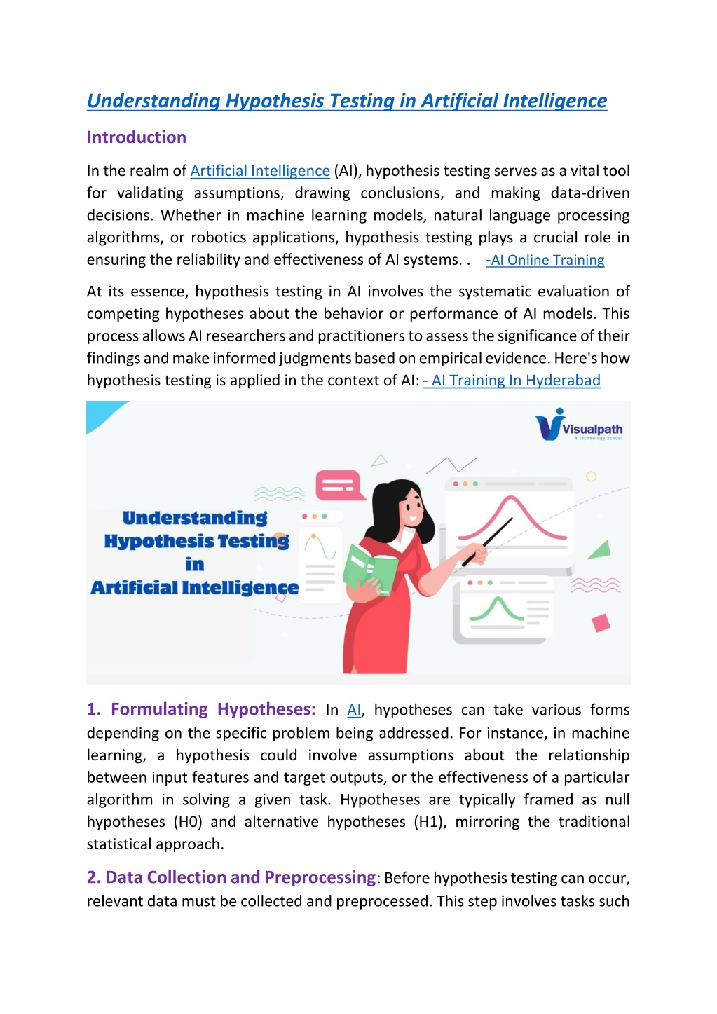 understanding hypothesis testing in artificial l.w