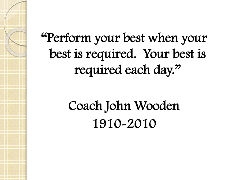 perform your best when your perform your best n.w