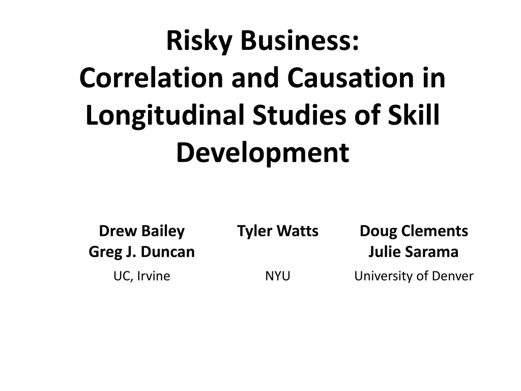 risky business correlation and causation n.w