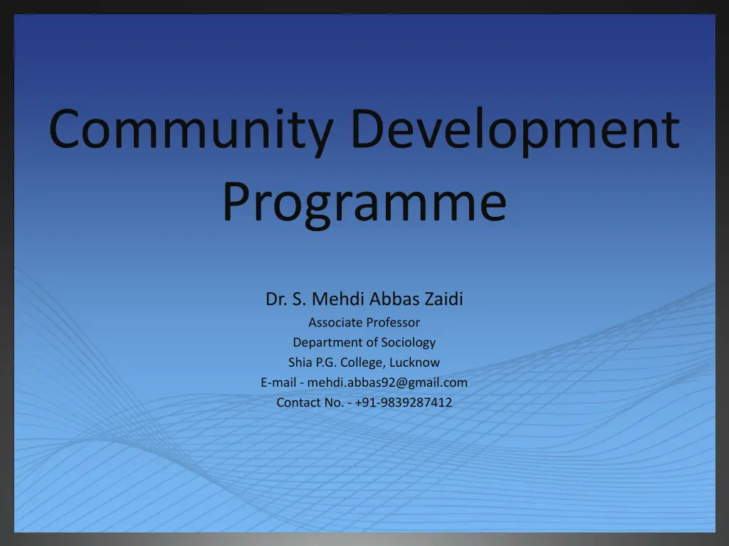 community development programme n.w