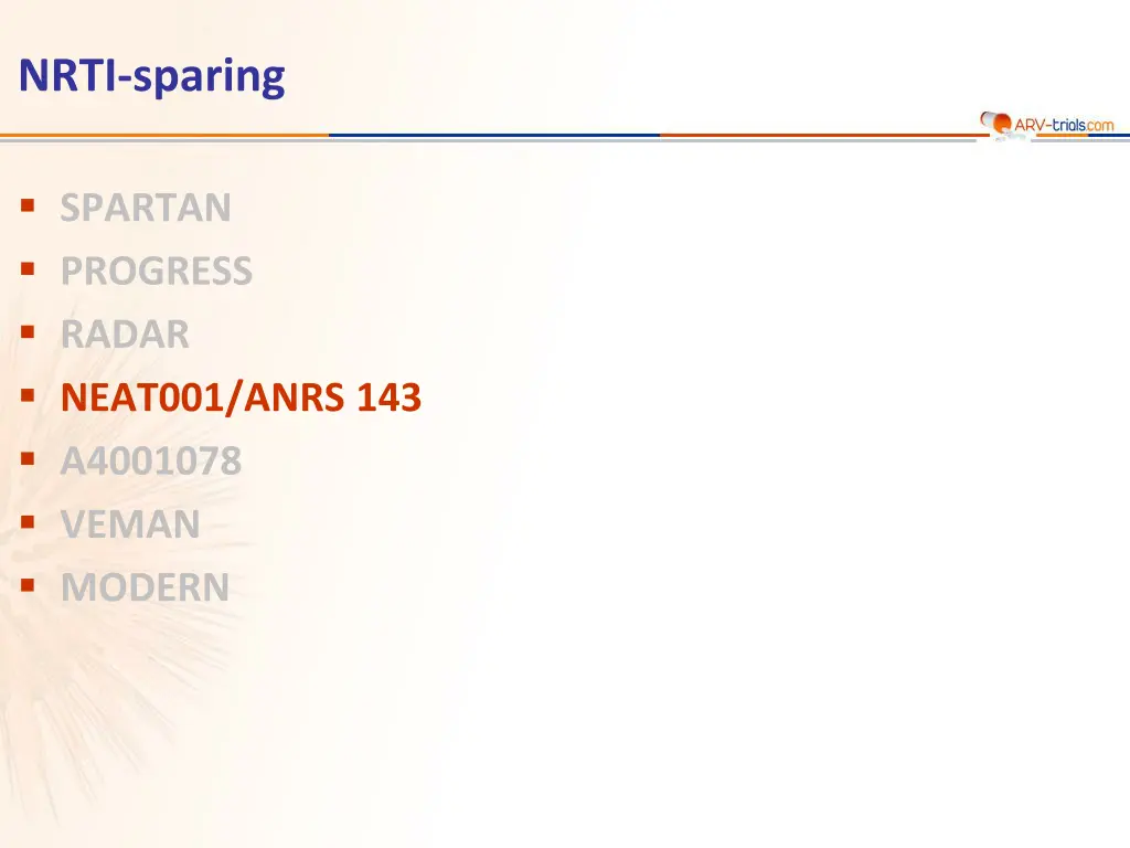 nrti sparing n.w