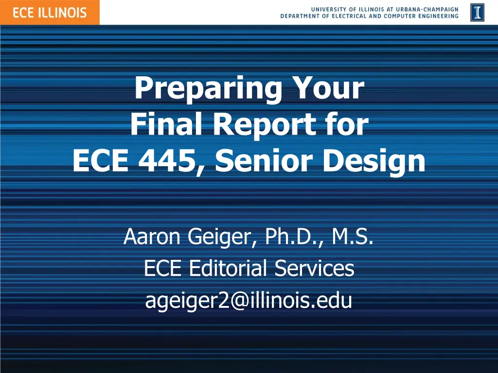 preparing your final report for ece 445 senior n.w