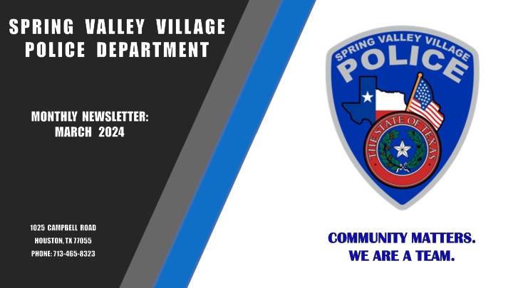 Community Matters: Updates from Spring Valley Village Police Department