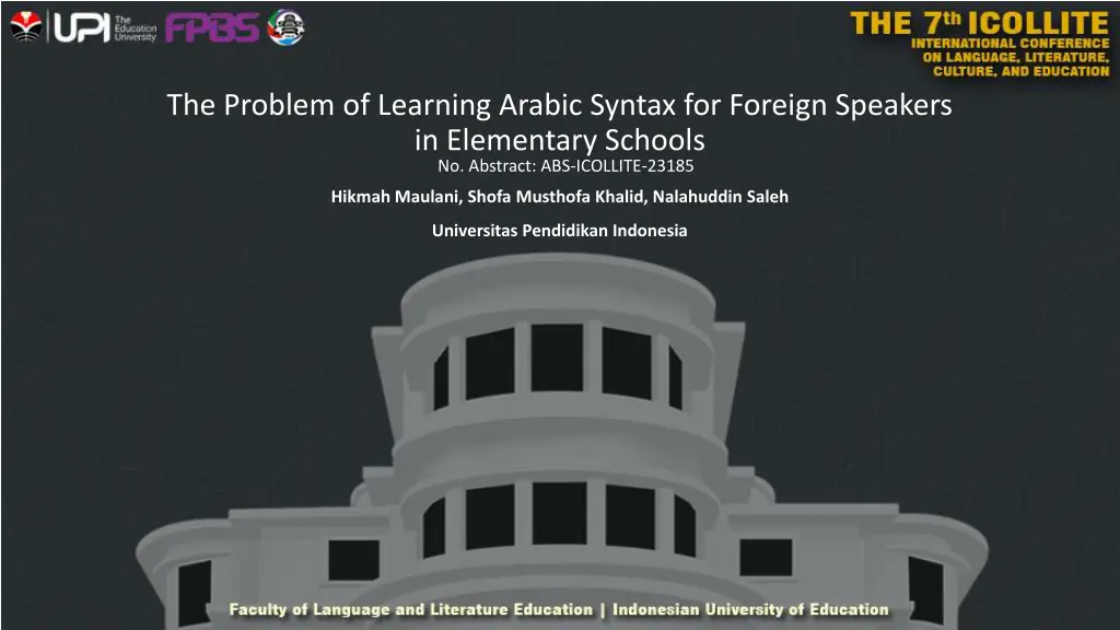 the problem of learning arabic syntax for foreign n.w