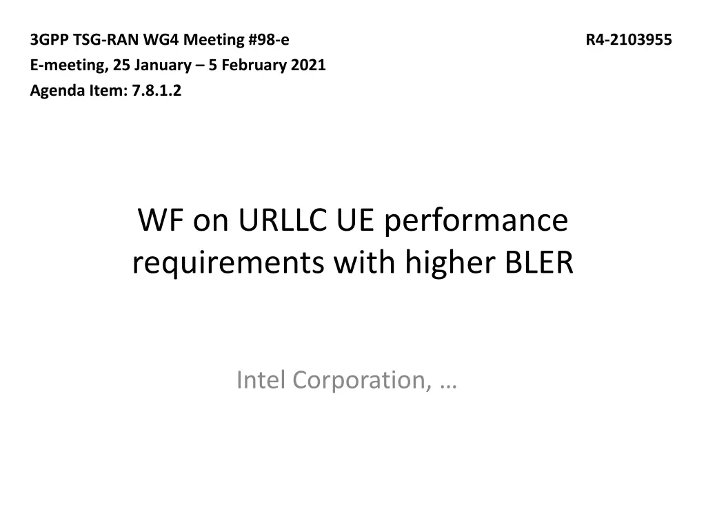 3gpp tsg ran wg4 meeting 98 e e meeting n.w