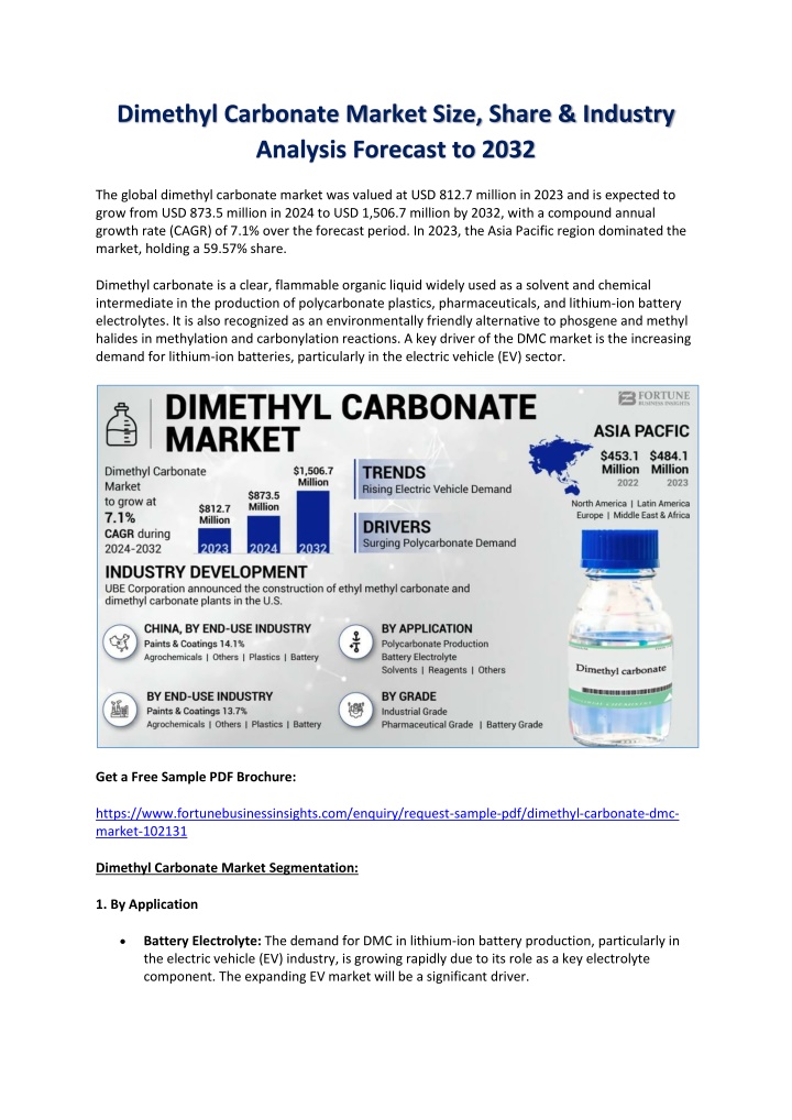 dimethyl carbonate market size share industry n.w