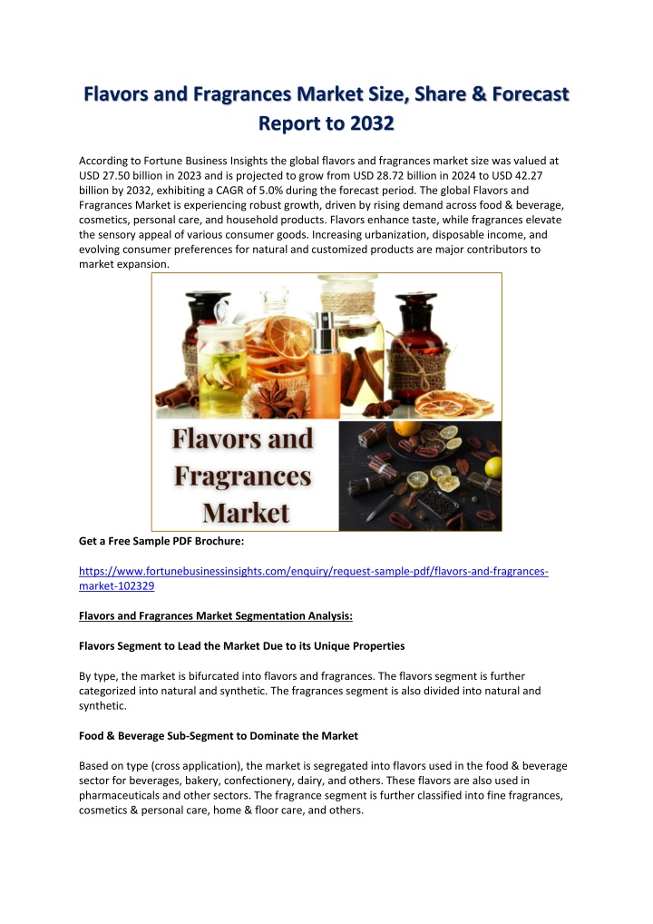 flavors and fragrances market size share forecast n.w