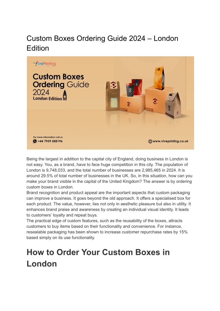 custom boxes ordering guide 2024 london edition n.w
