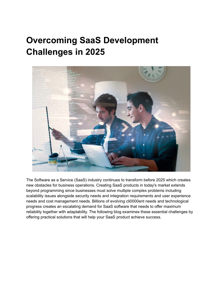 overcoming saas development challenges in 2025 n.w
