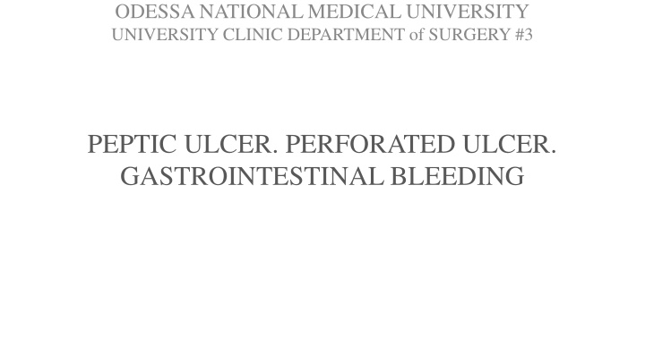 Peptic Ulcer Disease: Causes, Symptoms, and Treatment
