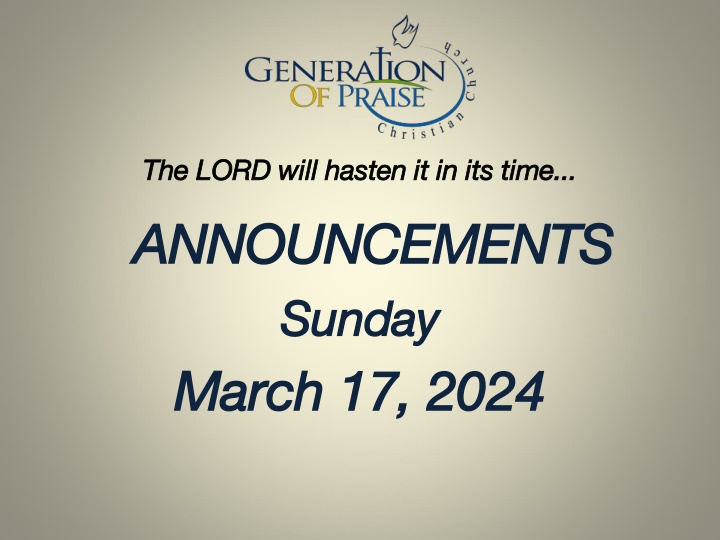 Exciting Announcements and Events at GOPCC in March 2024