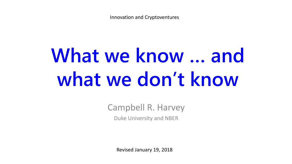 innovation and cryptoventures n.w