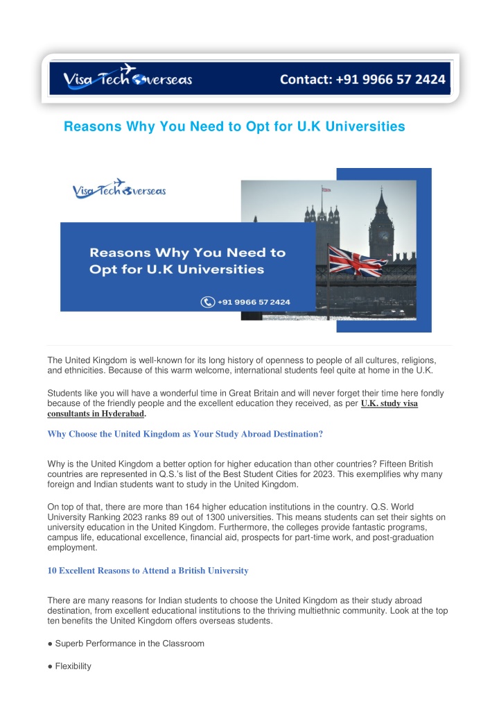reasons why you need to opt for u k universities n.w