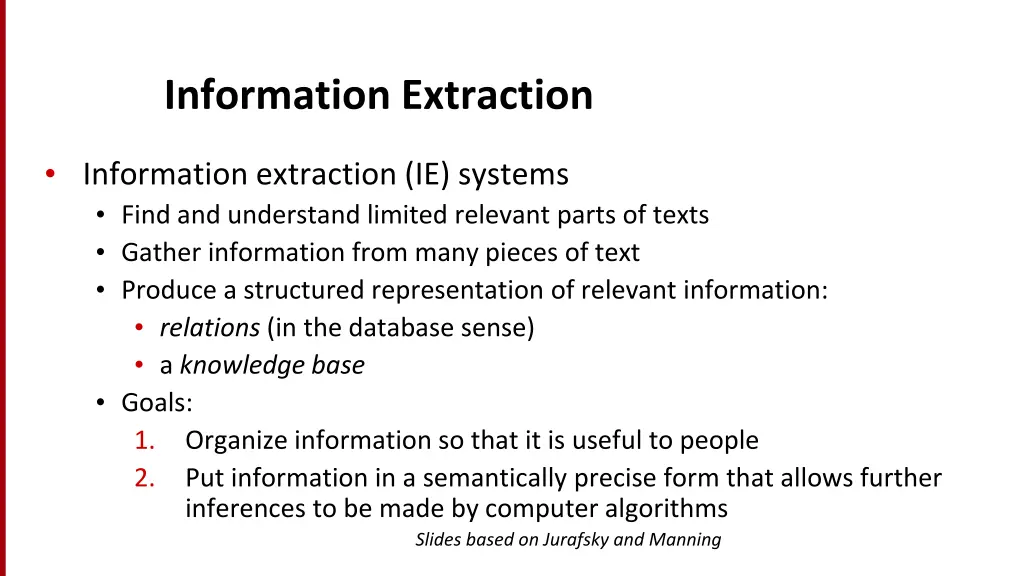 information extraction n.w