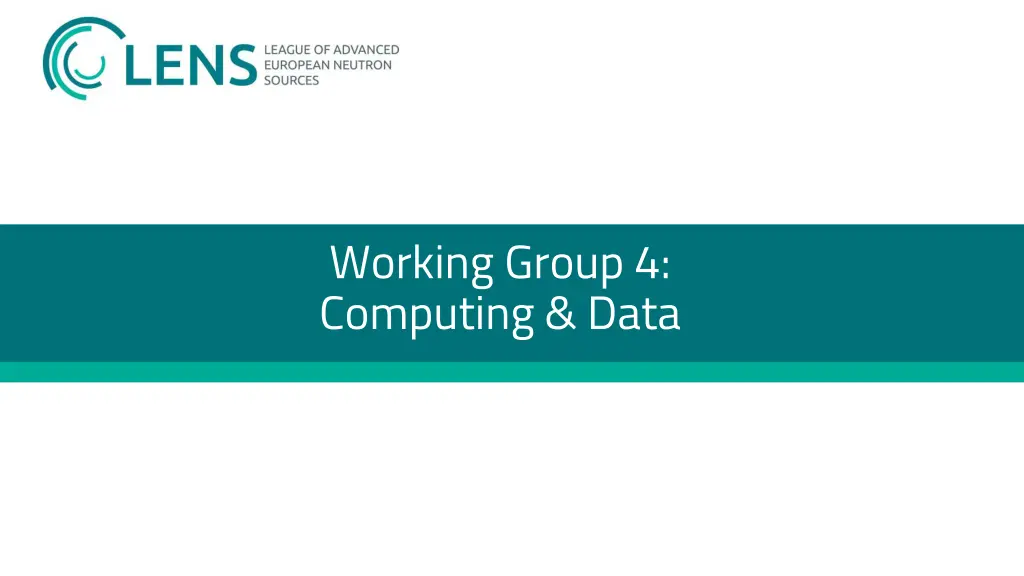 working group 4 computing data n.w