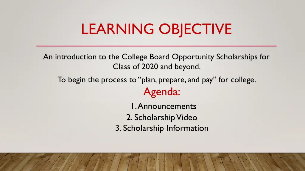 learning objective n.w