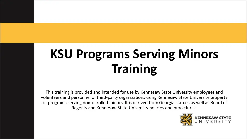 ksu programs serving minors training n.w
