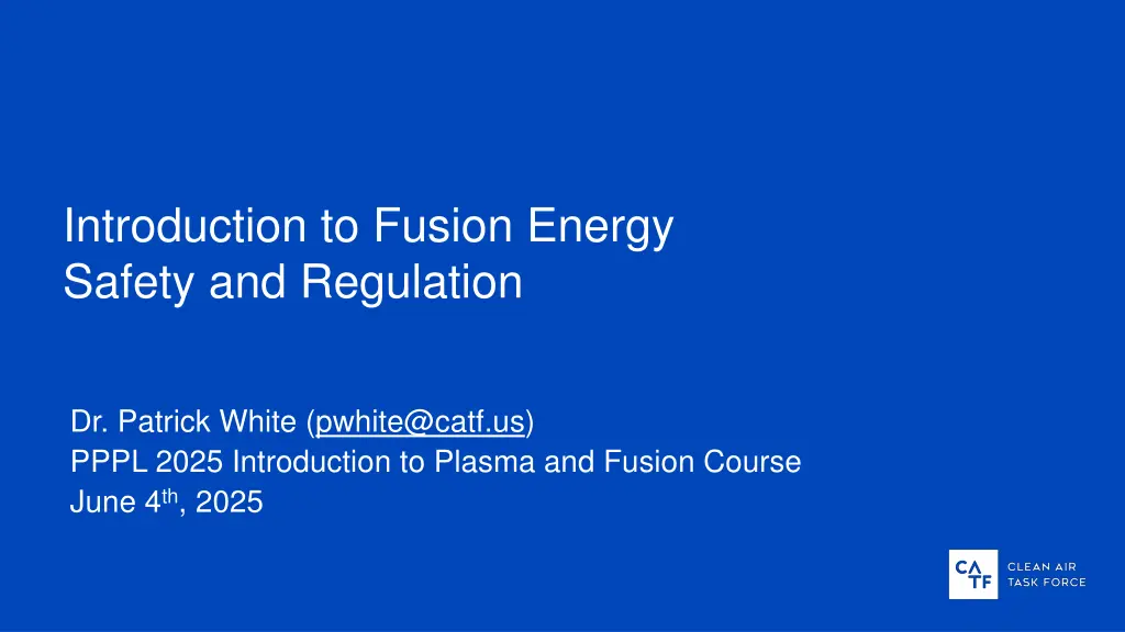 introduction to fusion energy safety n.w