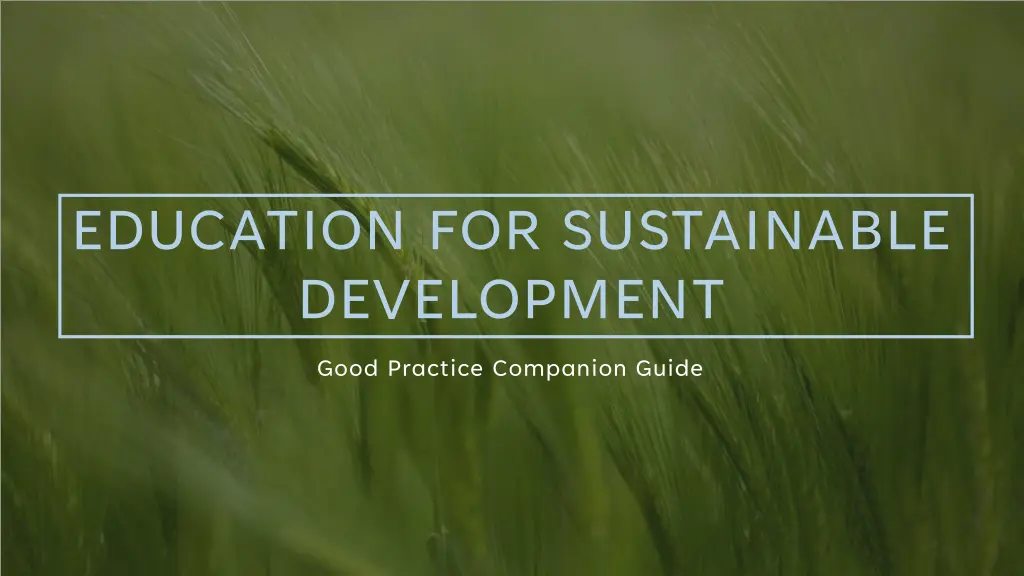 education for sustainable development n.w