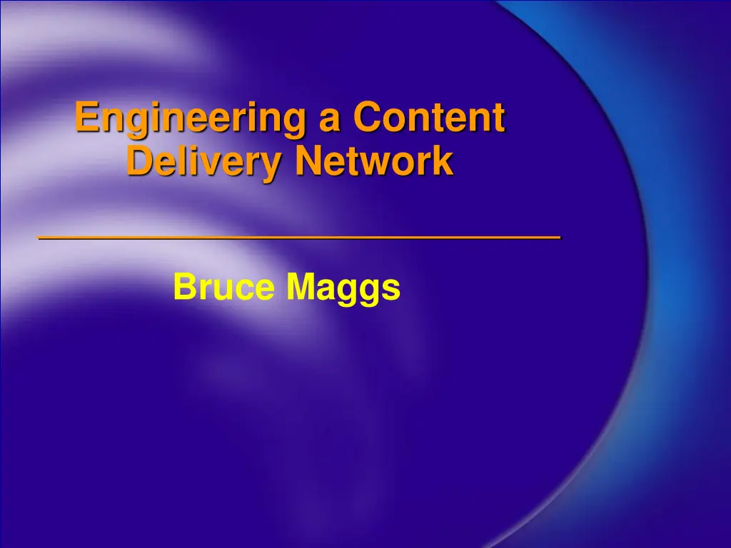 engineering a content delivery network n.w