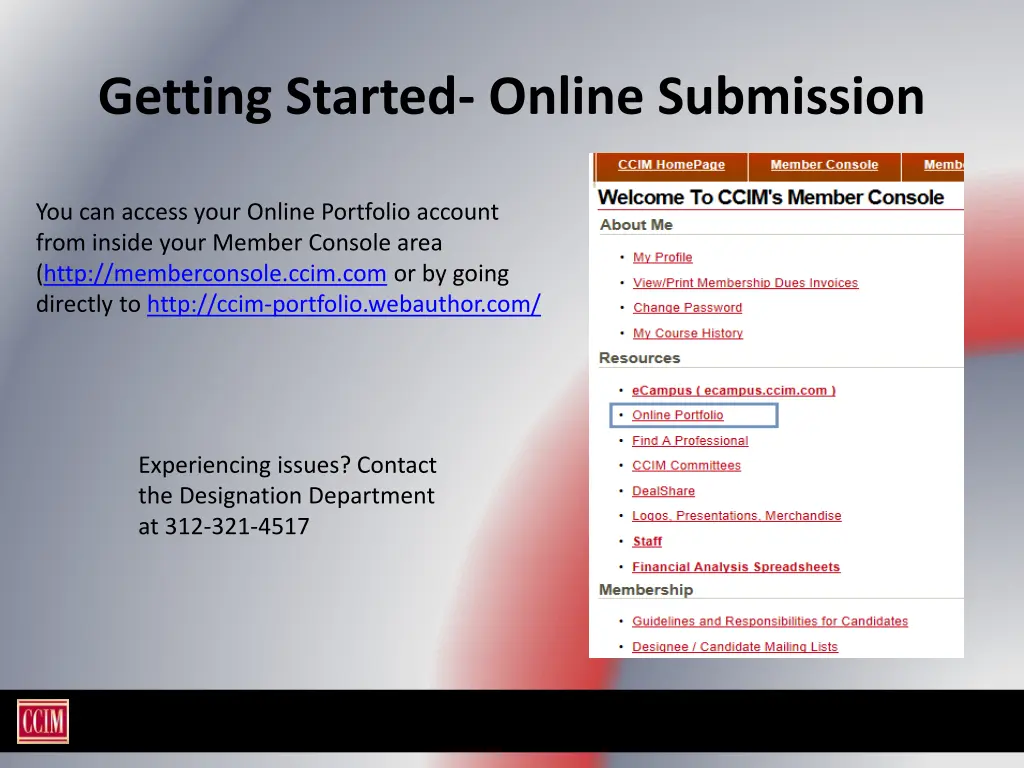 getting started online submission n.w