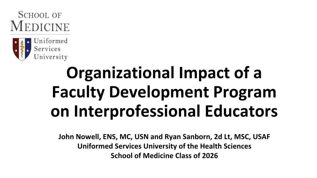 organizational impact of a faculty development n.w
