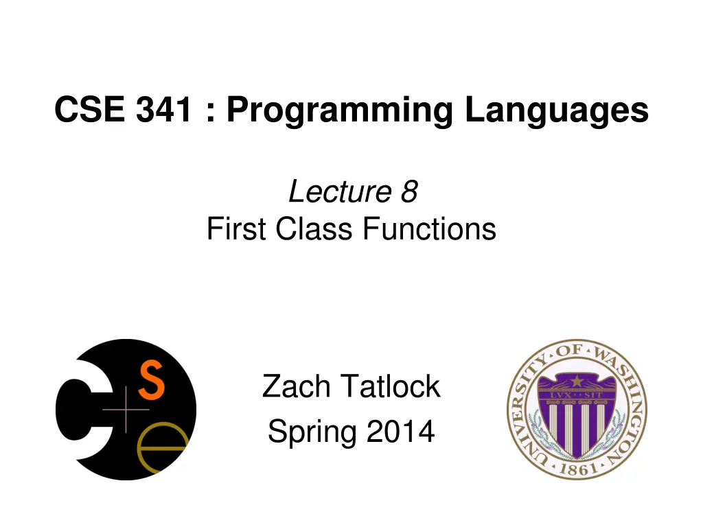 cse 341 programming languages n.w