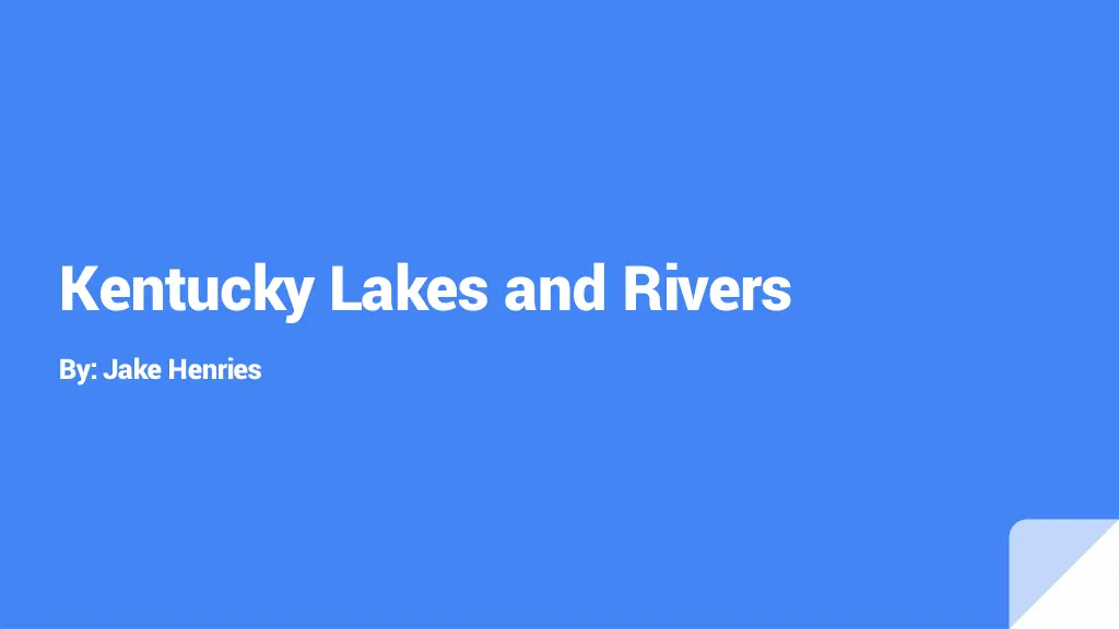 kentucky lakes and rivers n.w