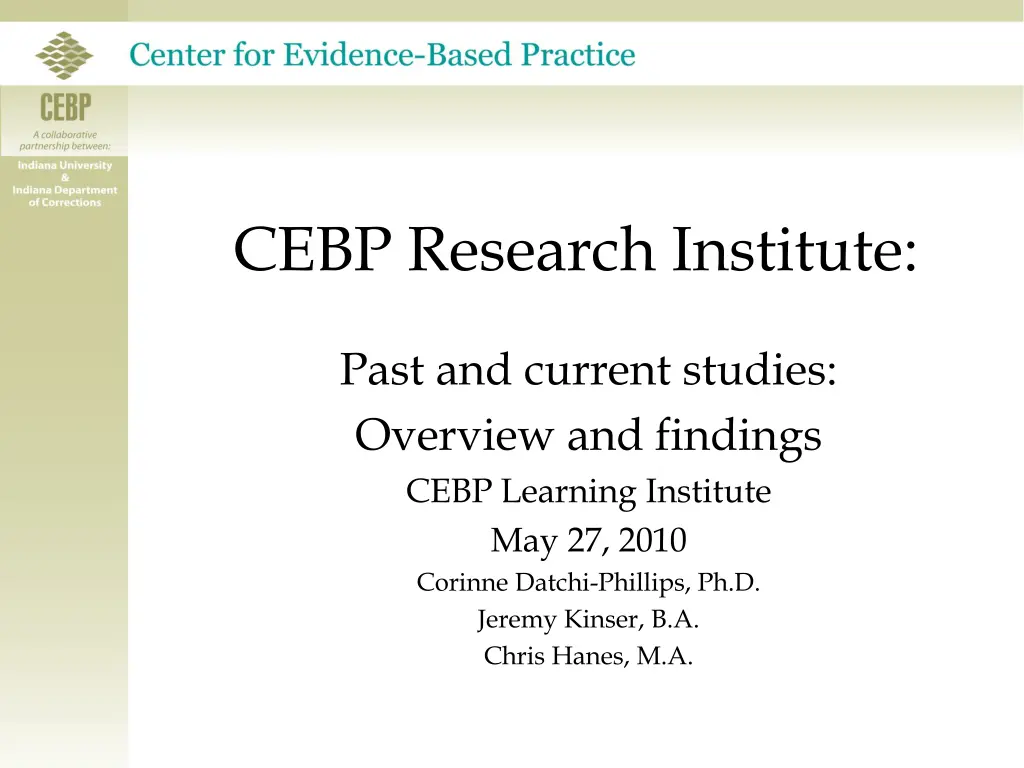 cebp research institute n.w